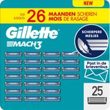 Gillette Mach3 Base Scheermesjes Voor Mannen - 25 Gillette Navulmesjes