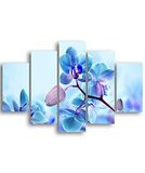 Homemania Wandafbeelding, bloemenmotief, 5 stuks, natuur, voor woonkamer, meerkleurig, 95 x 0,3 x 60 cm, HM205MDF010, MDF