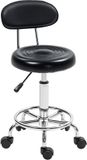 HOMCOM Salonstoel Staal Zwart 40x32x86cm
