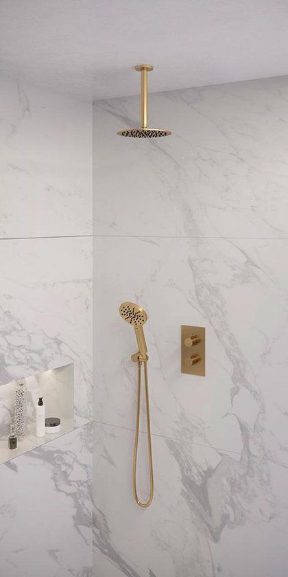 Brauer Gold Edition Inbouw Regendoucheset - 3-weg Thermostaat - Goud