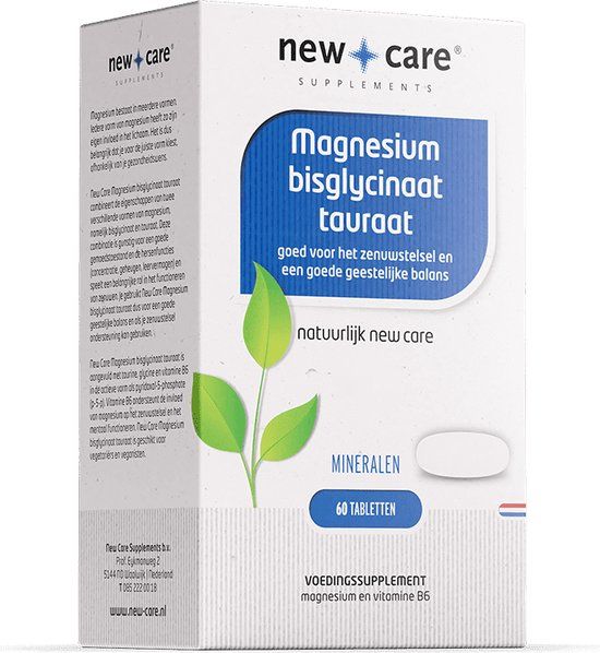 New Care Magnesium bisglycinaat tauraat - 60 tabletten - Vegan