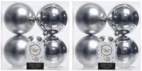 Decoris Boules de Noël - 24x pièce - argent - 10 cm - plastique