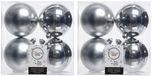 Decoris Boules de Noël - 24x pièce - argent - 10 cm - plastique
