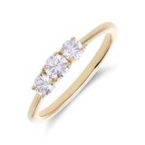 Lucardi Dames 14 karaat geelgouden ring met lab grown diamant 0,490ct