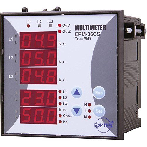 ENTES EPM-06CS-96 paneelmeter AC-multimeter spanning actuele frequentie bedrijfsuren totaal