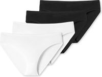 Schiesser Tai slip "95/5" serie dames veelkleurig effen katoen/elastaan 4-pack