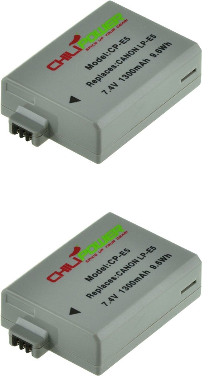 ChiliPower LP-E5 accu voor Canon - 1300mAh - 2-Pack