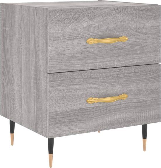 vidaXL Nachtkastje Grijs Sonoma Eiken 40x35x47,5 cm