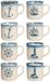 Bellatio Design Nautic mokken - 8 stuks - Aqua - 300 ml
