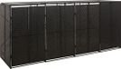 vidaXL Containerberging viervoudig zwart polyrotan 274x80x117 cm