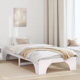 vidaXL Bedframe Wit Massief Grenenhout 75 x 190 cm