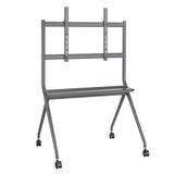 Ewent Tv-wagen en interactief paneel voor led-, lcd-, OLED-schermen, plat, gebogen, van 50-86 inch, tv-beugel met wielen tot 120 kg, VESA van 200 x 200 tot 800 x 600, verstelbaar, + opbergruimte voor