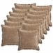 vidaXL Housse de coussin 12 pièces Bois Brun 50 x 50 cm Tissu Chenille