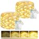 Guirlande lumineuse LED, 2x5 mètres, 50 LED, fonction minuterie, dimmable, lumière blanc chaud, protection IP65