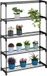 Merkloos Relaxdays Plantenrek binnen 5 etages zwart Metaal/Kunststof 140x91x28 cm