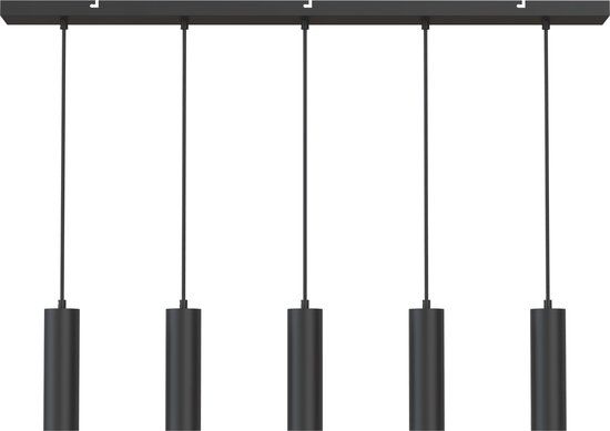 Calex Hanglamp - GU10 - 5-Lichts - Plafondlamp - Mat Zwart
