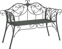 vidaXL Tuinbank Staal Zilver 130 x 47 x 90 cm