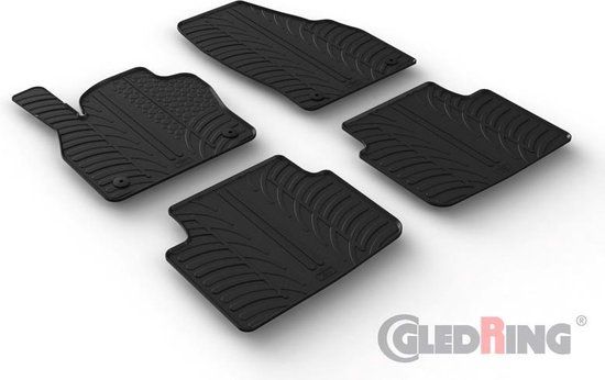 Gledring Rubbermatten Skoda Kamiq 9/2019- (T-profiel 4-delig + montageclips), zwart