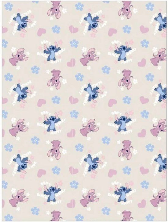 4KidsOnly AYMAX Lilo & Stitch fleece plaid beige 110 x 150 cm