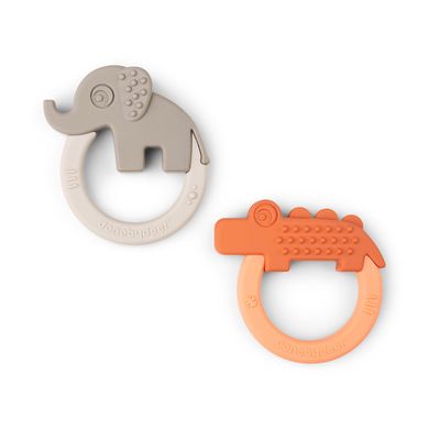 Done by Deer Bijtring 2-Pack Deer friends Papaya Sand - Unisex