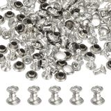 boutons strass 5 mm, 70 ensembles, pour projets en cuir, argent transparent