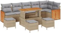vidaXL Tuinbank Set Beige en Lichtgrijs