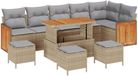 vidaXL Tuinbank Set Beige en Lichtgrijs