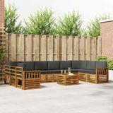 vidaXL - Buiten - bank - set - 11 - st - Natuurlijk - en - Antraciet