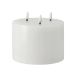 Scandi Essentials Bougie bloc LED 3 mèches 13 cm Bright Melt Blanc
