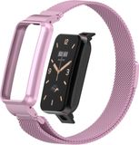 By Qubix Qubix - Milanese loop bandje met case - Lila - Geschikt voor Xiaomi Smart Band 7 Pro / Mi Band 7 Pro bandje