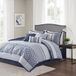 Madison Park Bennett Geometric Navy 7 Piece King Luxury Comforter Set