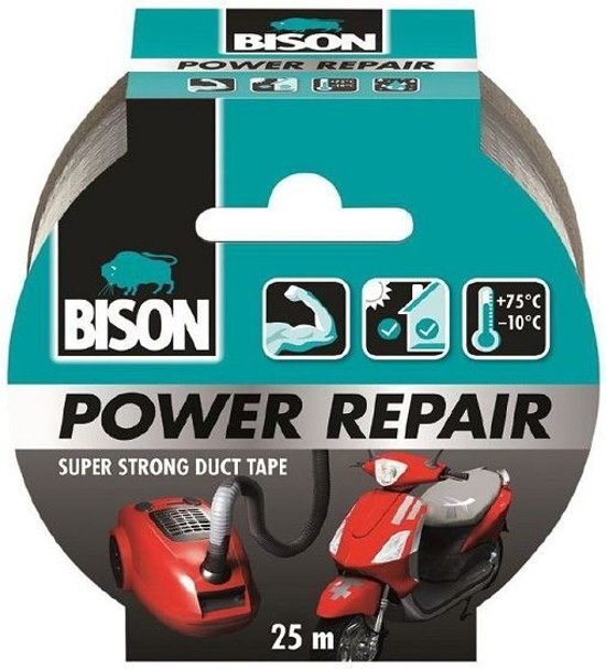 Bison Powerrepair tape grijs 25 mtr