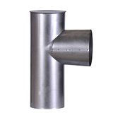 FIREFIX A130/KK FAL Kapselknie, 300 mm, ø 130 mm kachelpijpen van plaatstaal, 0,6 mm dik, binnenliggend geslepen, lengtes lasergelast, zilver