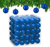 Merkloos / Sans marque Relaxdays Kerstballen set van 100 - Ø 6 cm - Mat - Kunststof - Blauw