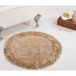 Better Trends Shaggy Border Collection Ronde badkamermat, premium, 76 cm, 100% katoen, waterabsorberend, achterkant met antislip, machinewasbaar voor badkamer, bad en douche, beige