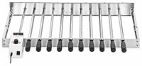 BBQ-Toro rôtissoire électrique, broche rotative en acier inoxydable avec 10 brochettes et moteur, (L) 70 x (P) 27-40 cm, avec prise et connexion USB