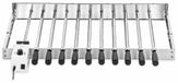 BBQ-Toro rôtissoire électrique, broche rotative en acier inoxydable avec 10 brochettes et moteur, (L) 70 x (P) 27-40 cm, avec prise et connexion USB