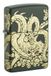 Zippo Stormaansteker, Dragon, matgroen, lasergravure 360°, navulbaar, herbruikbaar, windbestendig design, cadeaudoos, gemaakt in de VS