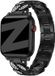 Bandz Diamond 'Chain' stalen bandje geschikt voor Apple Watch (Series 12/11/10), (SE 3/2/1), (Series 9/8/7/6/5/4) - 38/40/41/42mm Zwart