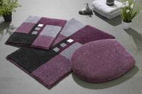 Linea MERKUR Badmat, 100% polyacryl, paars, set van 3
