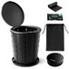 SereneLife Opvouwbaar Toilet voor Kamperen – In Hoogte Verstelbare Draagbare Reistoilet met Deksel, Draagtas, Antislip Basis, Draagvermogen 150 kg + 3-Pack Spoelbare Doekje - Zwart