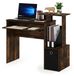 Bureau avec compartiment de rangement, bois, ambre/noir, 39,9 x 100,1 x 86,6 cm
