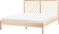 Beliani SEPHOS Tweepersoonsbed Lichtbruin 180 x 200 cm Dennenhout