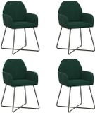 vidaXL Eetstoelen 4 stuks fluweel Donkergroen 55 x 50 x 84 cm