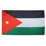AZ FLAG Vlag Jordanië 150x90 cm Vlag Jordaans Licht Polyester 4 Ringen
