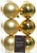 Decoris Kerstballen - Set van 24x stuks - goud - D6 cm - kunststof - mat/glans