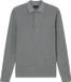 OLYMP Casual modern fit gebreide polo katoen - structuur - lange mouw - grijs