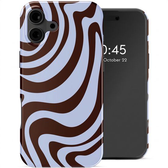 Selencia Hoesje - Geschikt voor Apple iPhone 16 - Backcover - Dream Swirl Chocolate