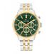 Tommy Hilfiger Dual Time Horloge 1710754 Heren Analoog Quartz Stalen Band Groene Wijzerplaat