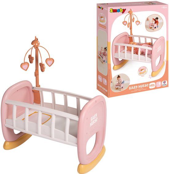 Smoby Baby Nurse - Poppenmeubel - Wieg en Poppenbedje - Pop tot 42cm